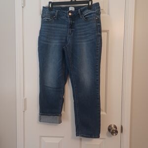 Time And Tru Faded Look Mid Rise Denim Jeans Sz 10 Short